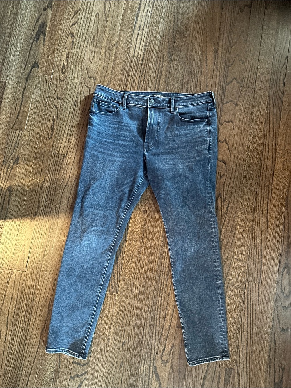 Express Indigo Wash Straight Jeans